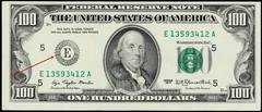 **ERROR**INSUFFICIENT INK **$100 1977 FR N UNCIRCULATED