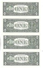 $1 1995 BP 295 Engraving Error St. Louis HE Block Run 7 FP 331 Set of 4 GEM Unc