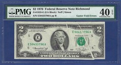 1976 $2 ERROR ♚♚GUTTER FOLD ERRORS♚♚ PMG EX FINE 40 EPQ