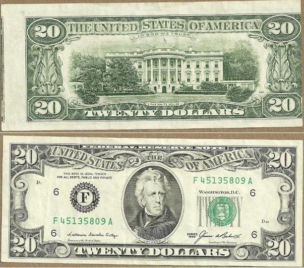 $20 RARE ERROR NOTE Showing Reverse Error-1985 Atlanta Series (Sharp Note!!)