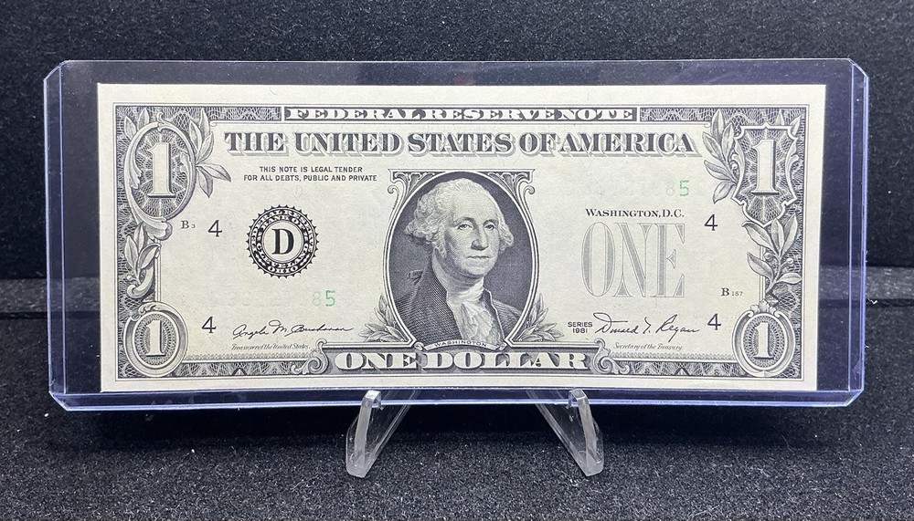 1981 $1 FRN Error Insufficient Inking 3rd Printing Choice Uncirculated Z244