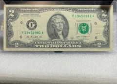 2013 $2 Error Note Off Centered, Miscut W/Ink Bleeds Excellent Condition