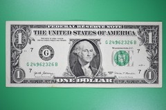 Lot of 2 US One Dollar Notes – Over-Ink Serial Number « 9 » #6812