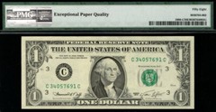 MALACK $1.00 1974 PMG 59 EPQ Ink smear error on back..MORE.. pm0038