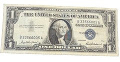 1957 $1 SILVER CERTIFICATE CURRENCY NOTE “GUTTER FOLD ERROR” AU CRISPY 062903