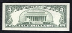 1981 $5 FRN “FULL BACK TO FACE OFFSET PRINTING ERROR” GEM UNCIRCULATED