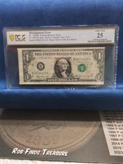 $1 1969B Misalignment Error PCGS VERY FINE 25, Fr 1905-B
