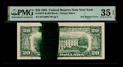 1985 $20 Federal Reserve Note Ink Smear New York Error PMG VF 35EPQ