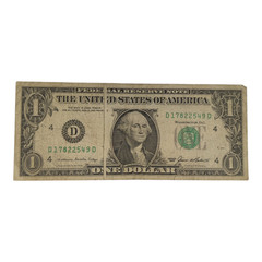 1985 $1 FRN , GUTTER FOLD ERROR 12