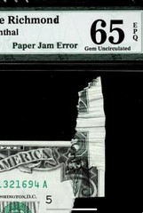 Paper Jam Error Fr. 2072-E $20 1977 FR Note~PMG Gem Uncirculated 65 EPQ
