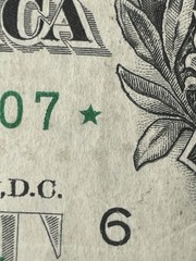 ERROR – SOLID OVER-INKED STAR ⭐️ Note $1 Nice Condition 💵Series 2017 D/C Print