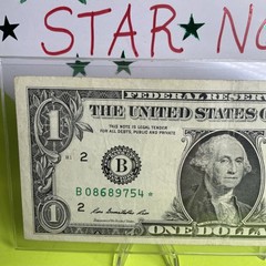 2013 B Duplicate Print Error $1 B 08689754*Fancy Serial Numbers One Dollar FW