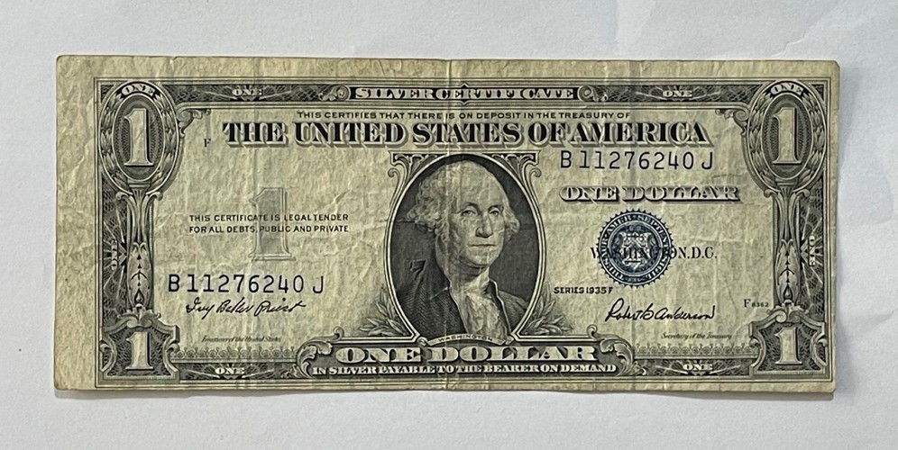 U.S. – Series 1935-F $1.00 Silver Certificate (Misaligned Error Note)