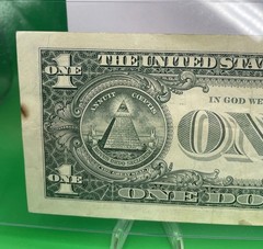 $1 2006 MAJOR CUTTING BUTTERFLY FOLD ERROR “A” RUN D/C Printed One Dollar Bill