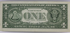 Over ink Error Note Fancy Serial Number One Dollar Bill D90694745B Ladder Pairs
