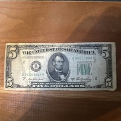 $5 ERROR OFF CENTER REVERSE 1950 A CRISP UNC FEDERAL RESERVE NOTE
