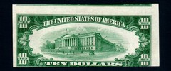 ((Misalignment Error)) 1950 $10 Federal Reserve Note Chicago Uncirculated (B201