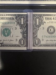 Lot 10 $1 Error Notes – 5 MAJOR Miscut (4 Show Note) + 5 Serial Error/Ladder UNC
