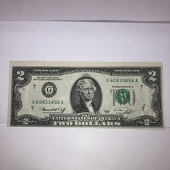 $2 ( TWO ) Dollar Bill 1976 Extreme Misalignment Fail Print Mint Con. VERY FINE