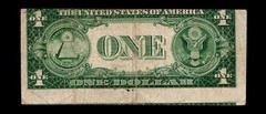 1935-E $1Silver Certificate Back Miss Alignment Cutting Error