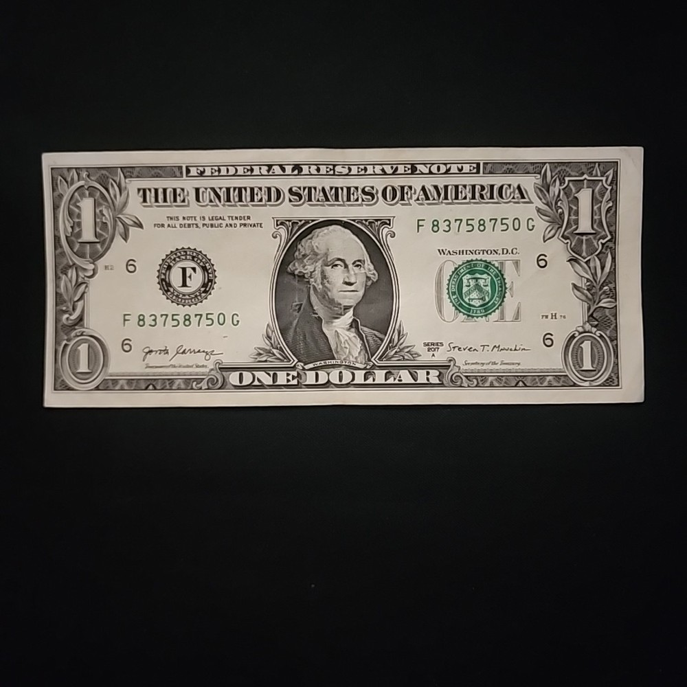 2017A $1 One Dollar Bill Error Misaligned Miscut paper money