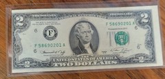 1976 $2 Dollar Bill Error (Miscut/Misaligned) NO LEFT BOARDER ON FRONT E344