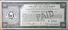 1933 RADAR CH CU + .25 Fractional Note Guilford North Carolina Repeater Binary #