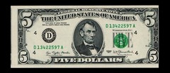 ( Misaligned Error) 1977 $5 Federal Reserve Note GEM UNC Free shipping {C178}