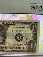 ( SUPER HUGE ERROR INVERTED BACK AND MISALIGNED) 2003-A $1 dollar FRN 58PPQ！！！
