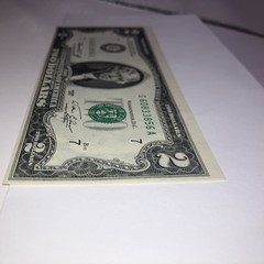 $2 ( TWO ) Dollar Bill 1976 Extreme Misalignment Fail Print Mint Con. VERY FINE