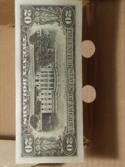 1990 Series Error 20 Dollar Banknote reverse printed on obverse side crisp!!!