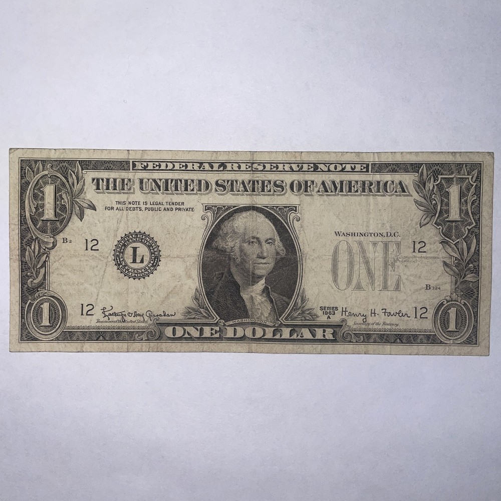 1963-A $1 Bill Insufficient Ink, Missing Serial Number 3rd Print Errors #23076