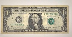 2017 A $1 DOLLAR OFFSET PRINTING BACK TO FRONT ERROR, ALSO FANCY NUMBER.