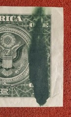 Large Ink Smear on Back, 1981 $1 Dallas FRN, Take a Look lot t779