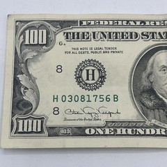 1990 $100 Bill Misalignment & Bleed Through Back Error Rare Federal Reserve Note