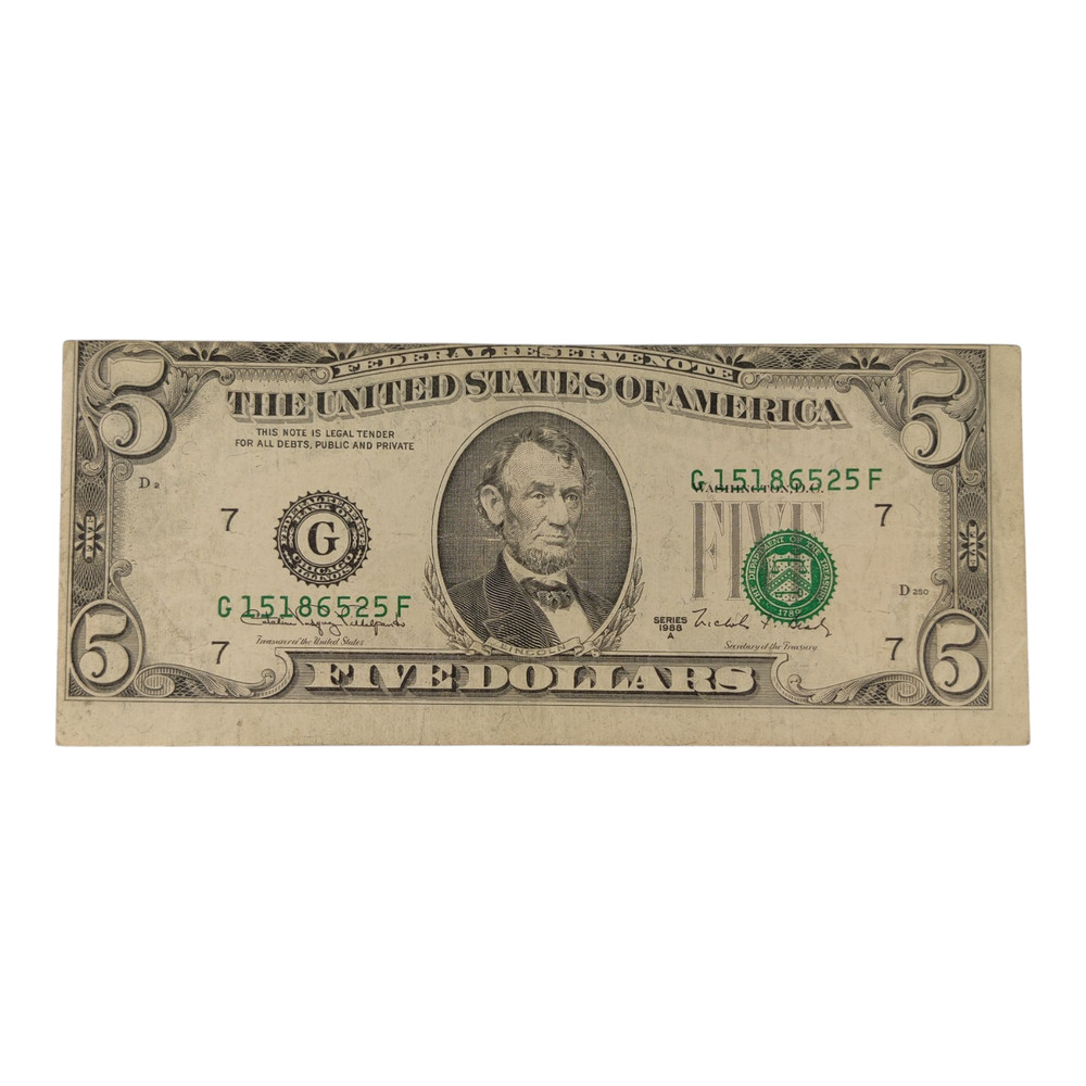 $5.00 1995 CHICAGO DISTRICT MAJOR THIRD PRINT MISALIGNMENT ERROR 12