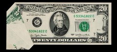 1977 $ 20 Federal Reserve Note Chicago Printed Fold Error GEM UNC
