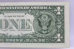 Over ink Error Note Fancy Serial Number One Dollar Bill D90694745B Ladder Pairs