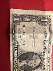 1935 E One DOLLAR $1 SILVER CERTIFICATE OFF CENTER ERROR CUT Misalignment