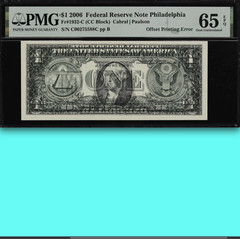 2006 PMG 65 Offset 100% — $1,495 at Huge Dealer — Rare This Bold One Dollar $1