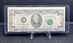 1993 $20 Twenty Dollar Federal Reserve Note Misalignment Error Z255