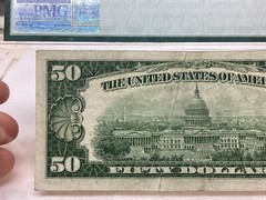 $50 1950A PMG 35 Gutterfold Error FR#2108-B