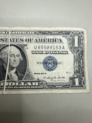 1957 $1 Silver Certificate Gutter Fold Error