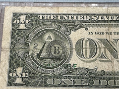 1981A $1 FRN PMG 25 Overprint on Back Error Fr 1912-B New York Fancy Error Note